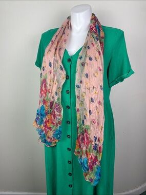 2 Chic Paris Yarn Scarf Sheer Floral